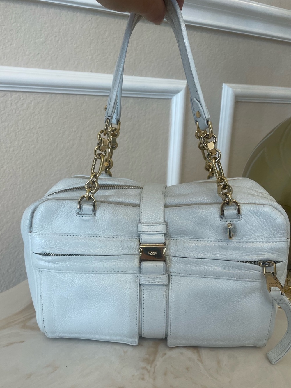 Loewe Lola bag RARE white color gold hardware repaired